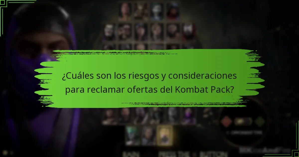 ¿Cómo pueden los jugadores reclamar oportunidades del Kombat Pack?