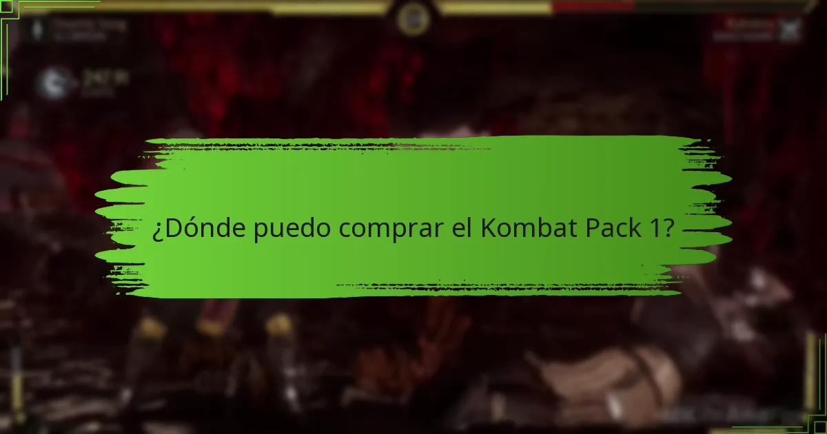 ¿Dónde puedo comprar el Kombat Pack 1?